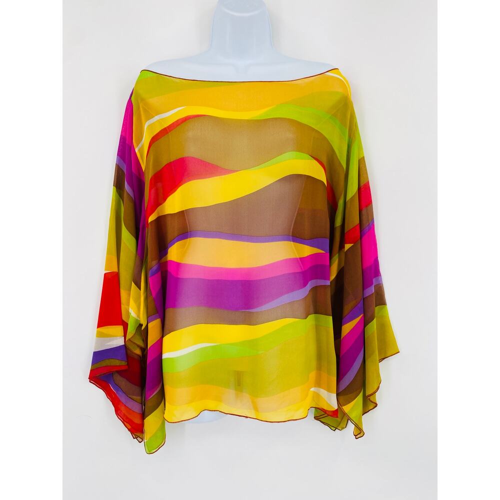 Armani Exchange Y2K Colorful Sheer Silk Blouse